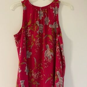 Vince Camuto Floral Blouse in Red and Gray